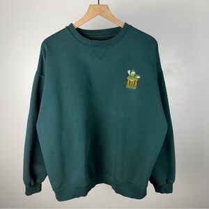 Vintage Oregon Ducks Crewneck Sweatshirt Gear For Sports UofO Green Size Large